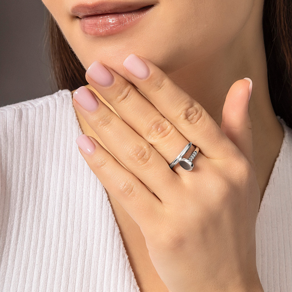 Золотое кольцо "Гвоздь" без камней (арт. 155321б) – изображение 2