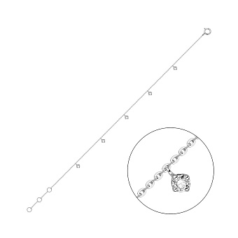 Фото Браслет з білого золота з діамантами (арт. Б341633015б)