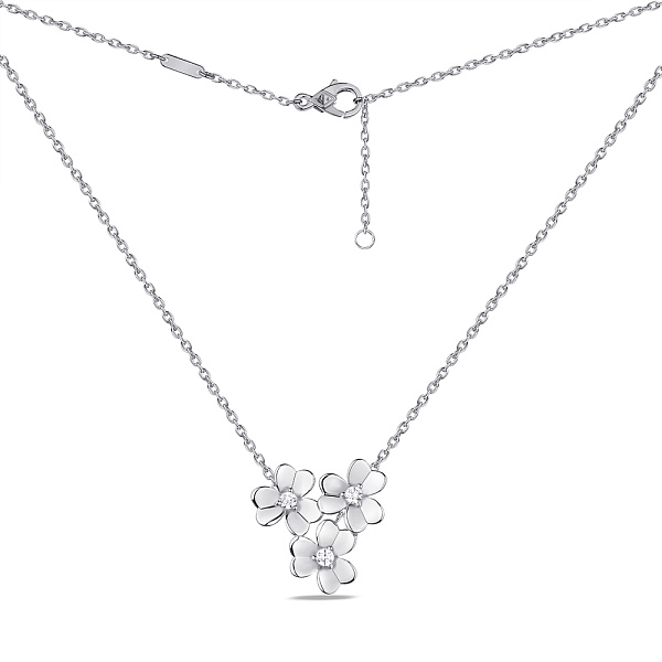 Серебряное колье Цветы с фианитами (арт. 7507/1619) – изображение 2