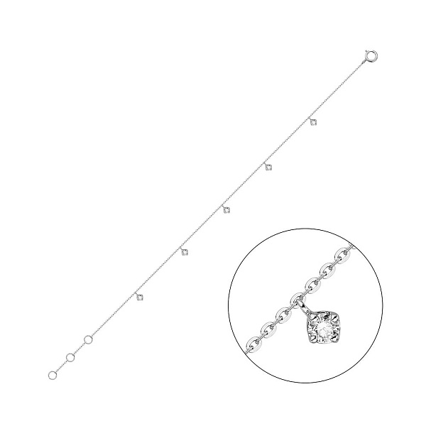 Браслет з білого золота з діамантами (арт. Б341633015б) – зображення 1
