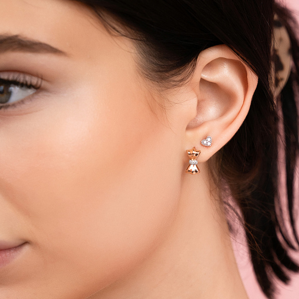 Золоті сережки Бантики з фіанітами (арт. 111322) – зображення 2