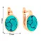 Сережки з червоного золота з бірюзою (арт. 111146ПюГ) – зображення 2
