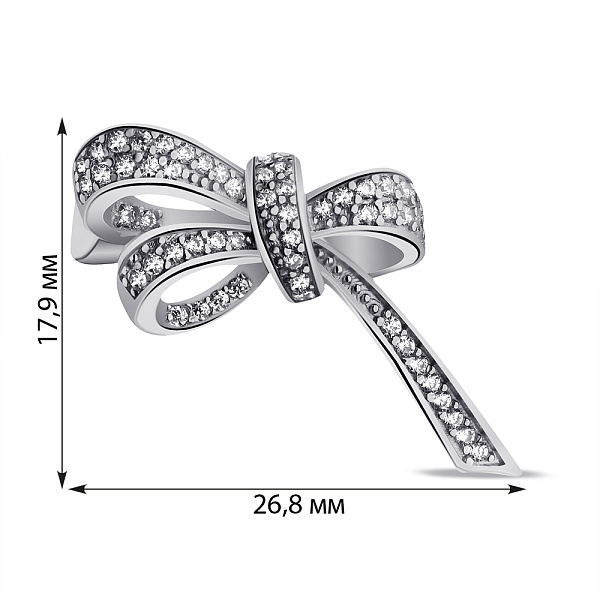 Срібна брошка з фіанітами (арт. 7505/194) – зображення 2