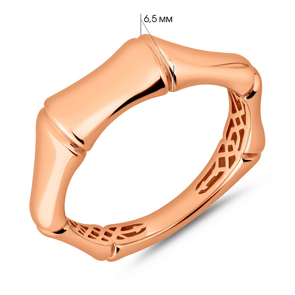 Кольцо из красного золота без камней (арт. 1401007) – изображение 3