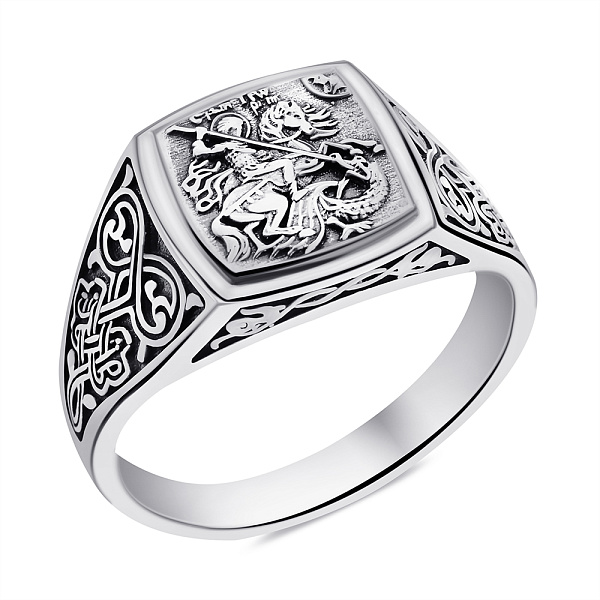 Печатка из серебра с Георгием Победоносцем (арт. 7906/0841.10) – изображение 1