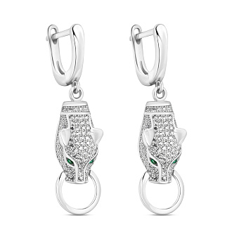 Серьги-подвески из серебра Пантера (арт. 7502/9522аз)