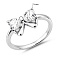 Серебряное кольцо Бантик с фианитами (арт. 7501/8854) – изображение 2