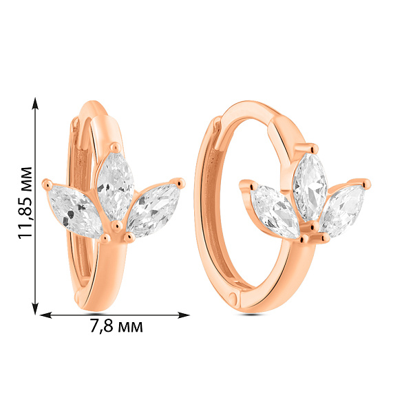 Детские золотые серьги с фианитами (арт. 1101092) – изображение 5