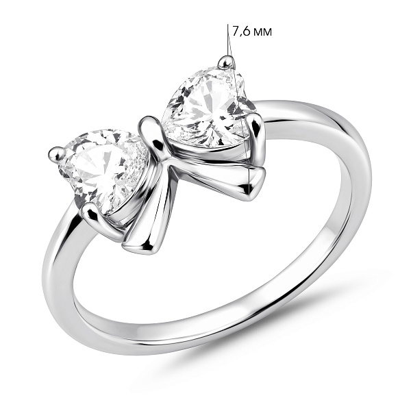 Серебряное кольцо Бантик с фианитами (арт. 7501/8854) – изображение 2