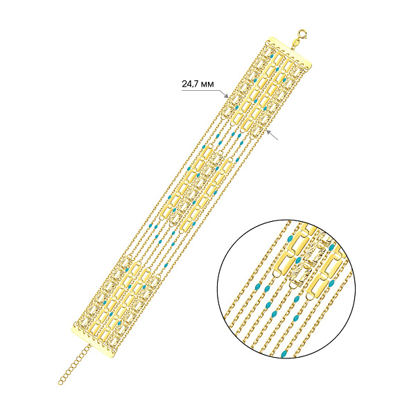 Широкий браслет Francelli из желтого золота (арт. 3261064жег) – изображение 4