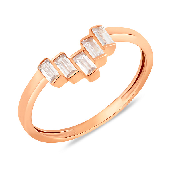 Золотое кольцо с фианитами (арт. 155587) – изображение 1
