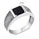 Серебряная печатка с ониксом (арт. 7906/1356чо) – изображение 2