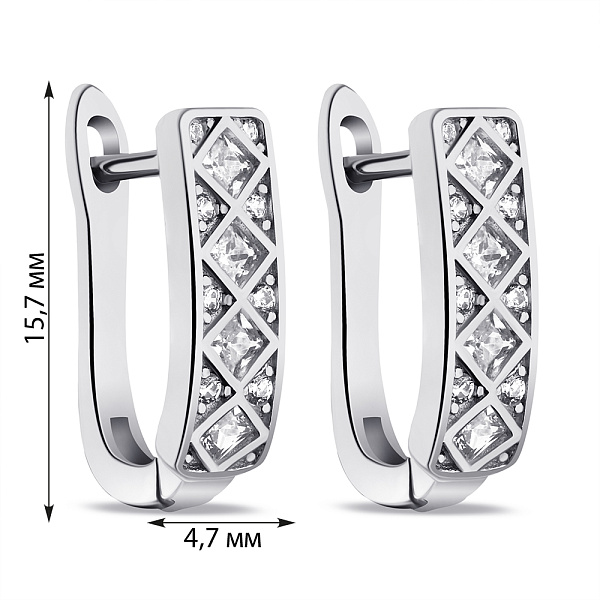 Серьги из серебра с фианитами (арт. 7502/9545) – изображение 2