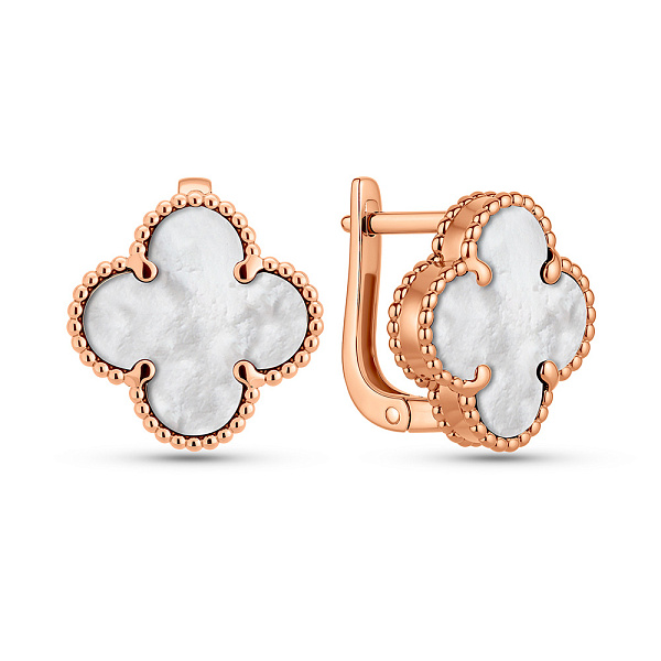 Серьги из красного золота с перламутром (арт. 1101201/10п) – изображение 1