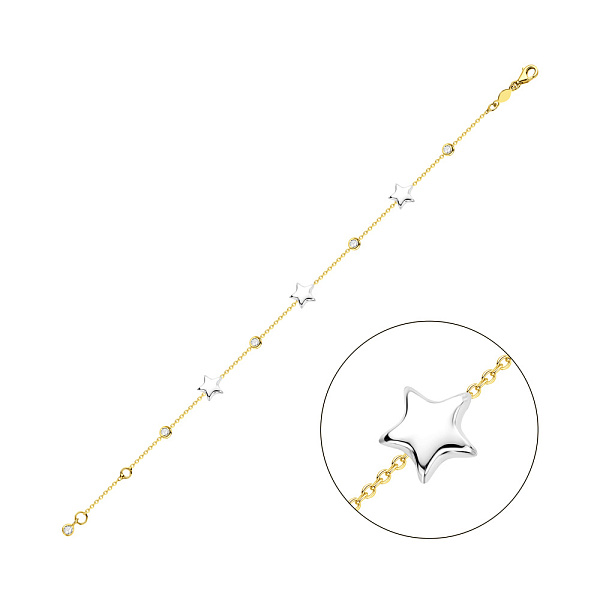 Браслет Звезда из желтого и белого золота (арт. 326731жб) – изображение 1