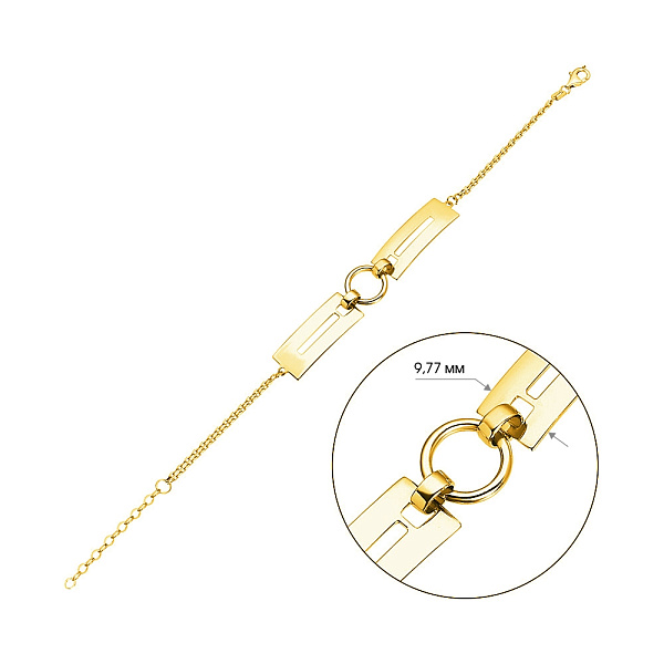 Золотий браслет в жовтому кольорі металу (арт. 324751ж) – зображення 2