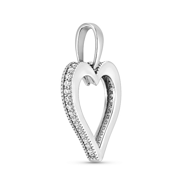 Подвес из белого золота Сердечко с фианитами (арт. 440445б) – изображение 3