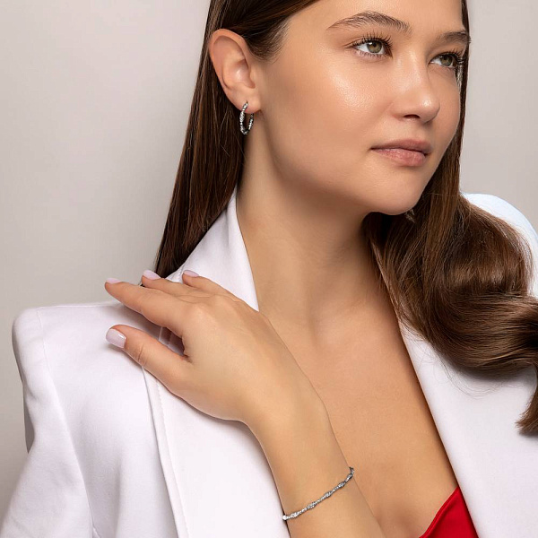 Серьги из белого золота Francelli (арт. 1091672б) – изображение 5