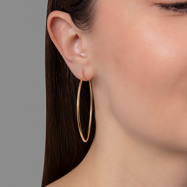 Серьги-конго из желтого золота (арт. 100023/50ж) – изображение 3