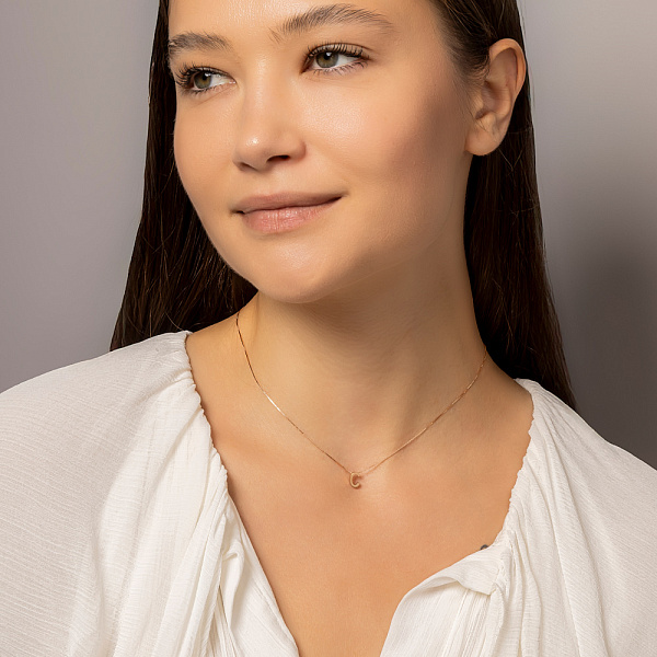 Золоте кольє літера С (арт. 360170/2) – зображення 4