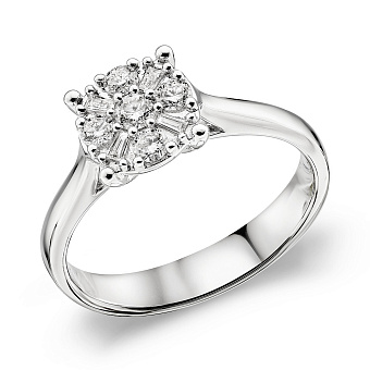 Фото Золотое кольцо с бриллиантами (арт. К341376030б)