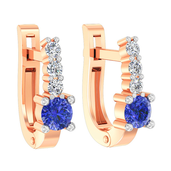 Золотые серьги с фианитами (арт. 110363с) – изображение 1