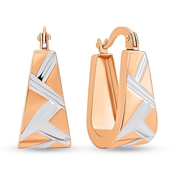 Золотые серьги с родированием (арт. 106946р) – изображение 1