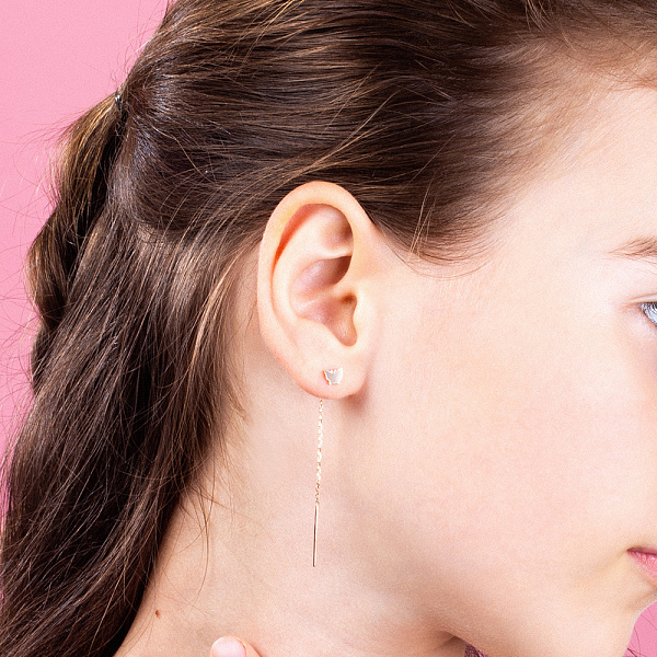 Серьги-протяжки из красного золота (арт. 110900) – изображение 2