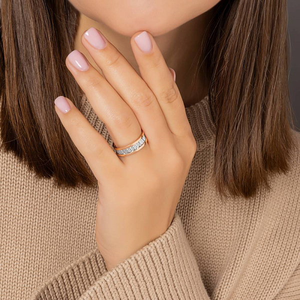 Кольцо из красного и белого золота (арт. 1401005бка) – изображение 3