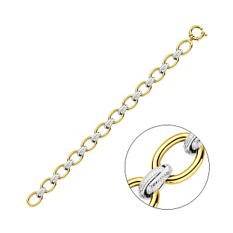 Фото Браслет Звенья из желтого и белого золота (арт. 3261032жб)