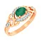 Золотое кольцо с изумрудом и бриллиантами (арт. К011049и) – изображение 1