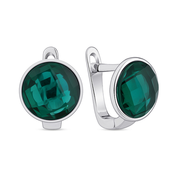 Серьги из серебра с зеленым фианитами (арт. 7502/2186380цз) – изображение 1