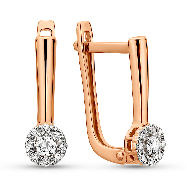 Сережки з червоного золота з діамантами (арт. С011373010) – зображення 1