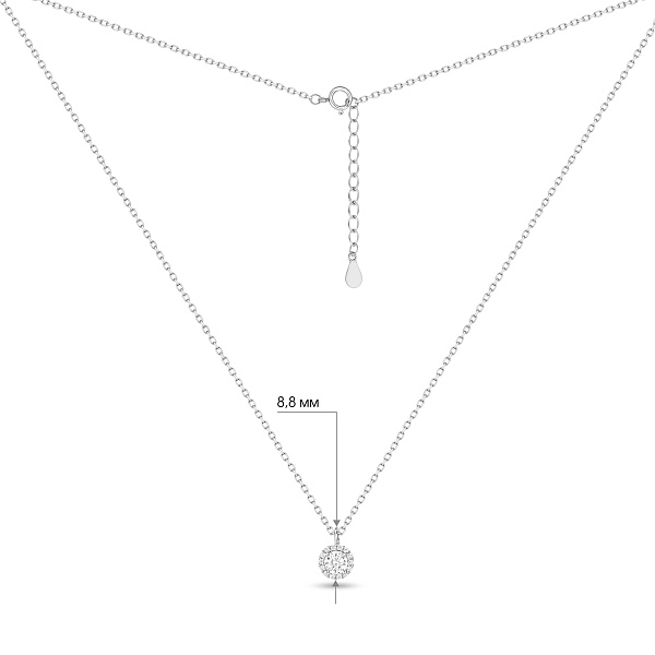 Серебряное колье с подвеской с фианитами (арт. 7507/2636) – изображение 3