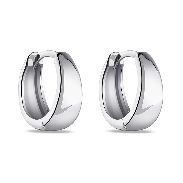 Серебряные серьги-кольца без вставок  (арт. 7502/2826/10) – изображение 1