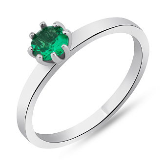 Серебряное кольцо с изумрудом (арт. 7501/531Измкп)
