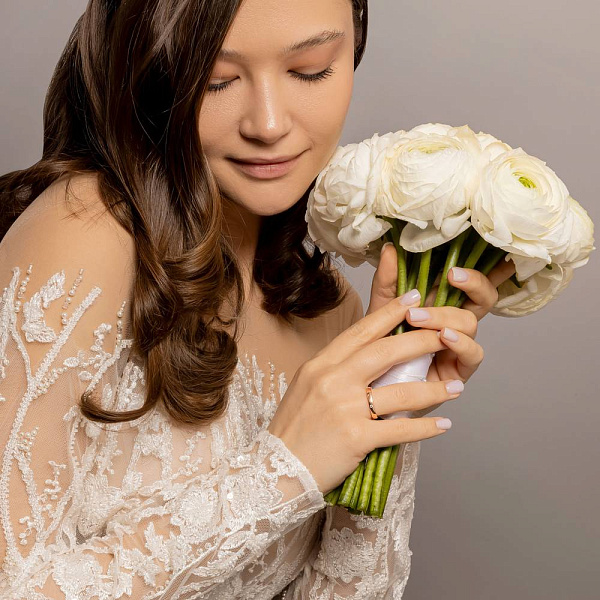 Обручка Європейка з червоного золота з діамантом (арт. К239207) – зображення 5