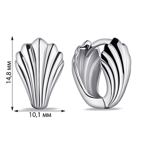 Серебряные серьги без камней (арт. 7502/9845) – изображение 2