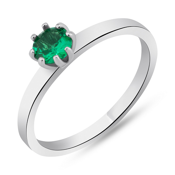 Срібна каблучка зі смарагдом (арт. 7501/531Измкп) – зображення 1
