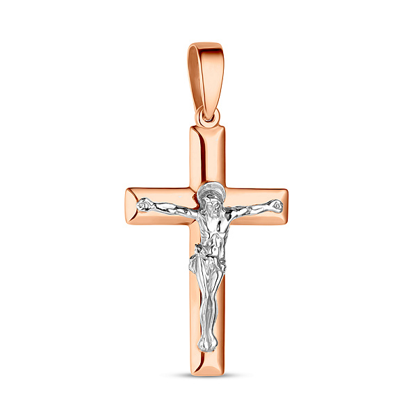 Золотой нательный крестик с распятием (арт. 501040) – изображение 1