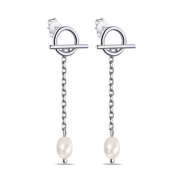 Серебряные серьги Trendy Style с жемчугом (арт. 7518/6706жб) – изображение 1