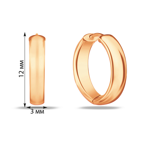 Сережки-конго з червоного золота (арт. 106301/10) – зображення 2