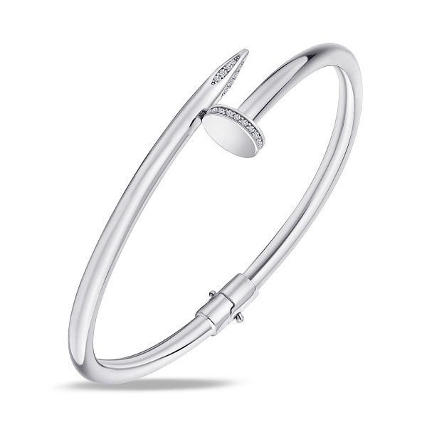 Браслет серебряный «Гвоздь» с фианитами (арт. 7509/2276) – изображение 1