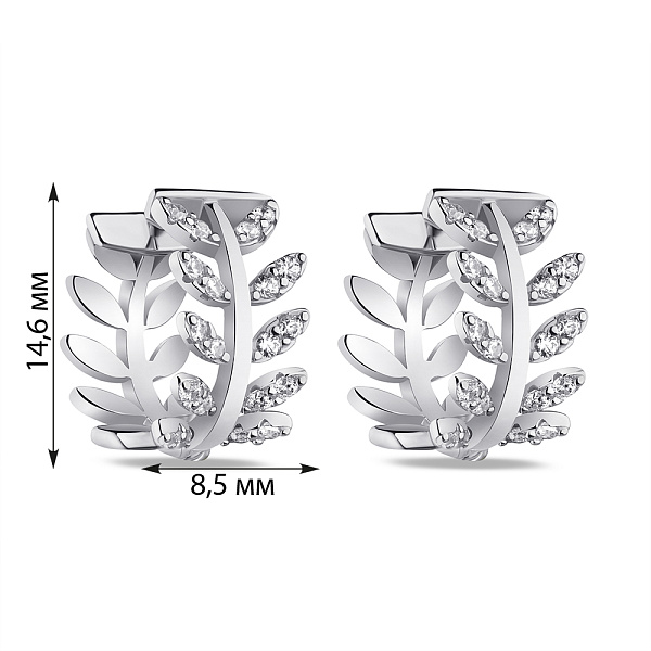 Серьги-кольца из серебра с фианитами (арт. 7502/9141/15) – изображение 2