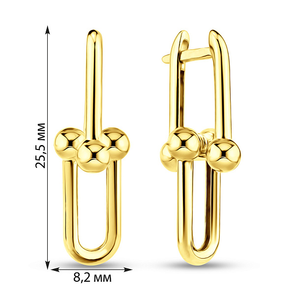 Серьги из желтого золота (арт. 1091467/1ж) – изображение 2