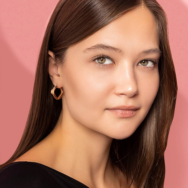 Серьги из красного золота без камней (арт. 1091622/20) – изображение 4