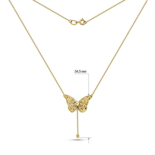 Колье из желтого золота Бабочка Francelli (арт. 361428ж) – изображение 6