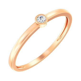 Фото Золота каблучка з фіанітом (арт. 140772)