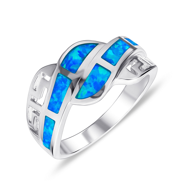 Серебряное кольцо с опалом (арт. 7501/2869Пос) – изображение 1