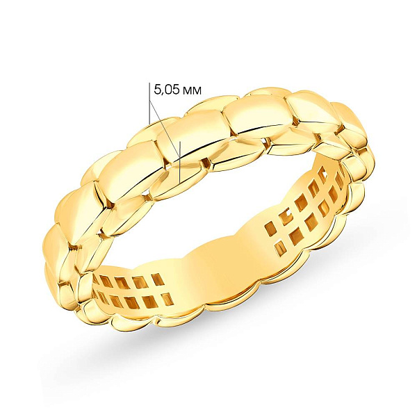 Каблучка з жовтого золота без каміння (арт. 155202ж) – зображення 3